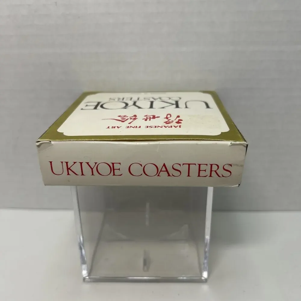 Vtg Ukiyoe Japanese Fine Art Paper Coasters Box Set of 12 Unused Complete